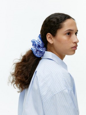 Akcesoria Do Włosów Arket Oversized Scrunchie Damskie Niebieskie Białe | Polska UTIKO-8059