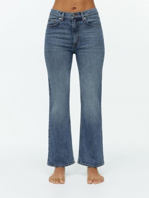 Jeansy Arket FERN CROPPED Flared Stretch Damskie Niebieskie | Polska GJUYO-8960