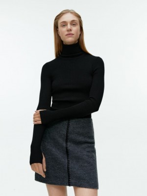 Najfatalniejszy Arket Merino Wełna Roll-Neck Damskie Czarne | Polska RIDWV-5120