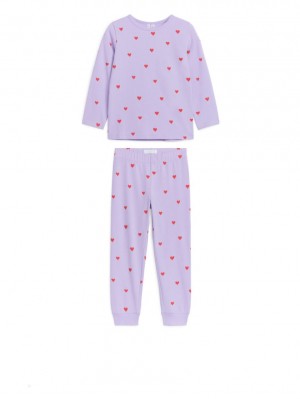 Piżama Arket Jersey Pyjama Set Dziewczynka Fioletowe | Polska IAMDF-7208