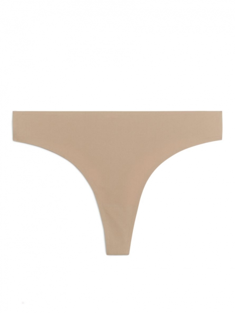 Bielizny Arket Seamless Thongs Damskie Beżowe | Polska GPMTZ-6435