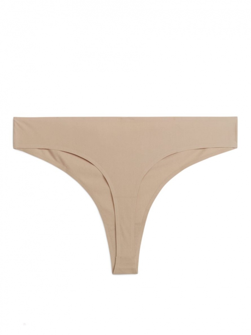 Bielizny Arket Seamless Thongs Damskie Beżowe | Polska GPMTZ-6435