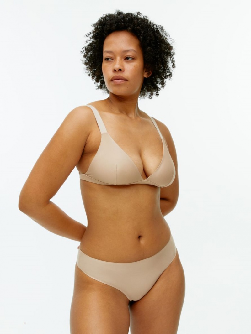 Bielizny Arket Seamless Thongs Damskie Beżowe | Polska GPMTZ-6435