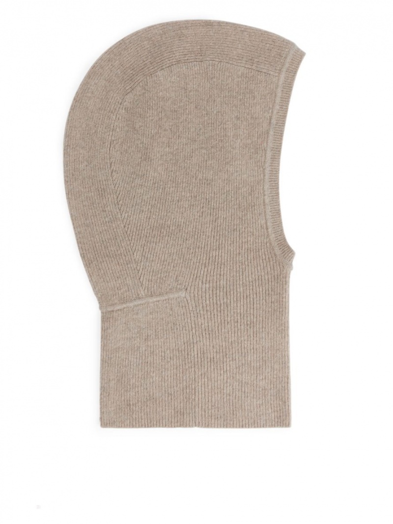 Czapka Arket Fitted Cashmere Hood Damskie Beżowe | Polska GFMBW-4358