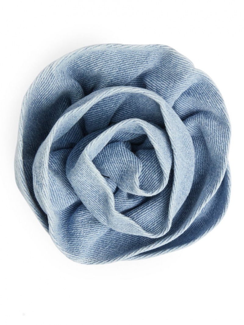 Inne Akcesoria Arket Denim Rose Brooch Damskie Niebieskie | Polska ECSQD-8947