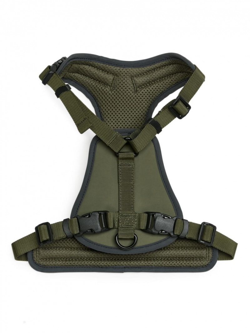 Inne Akcesoria Arket Mesh Dog Harness Męskie Khaki Zielone | Polska FYAJG-7430