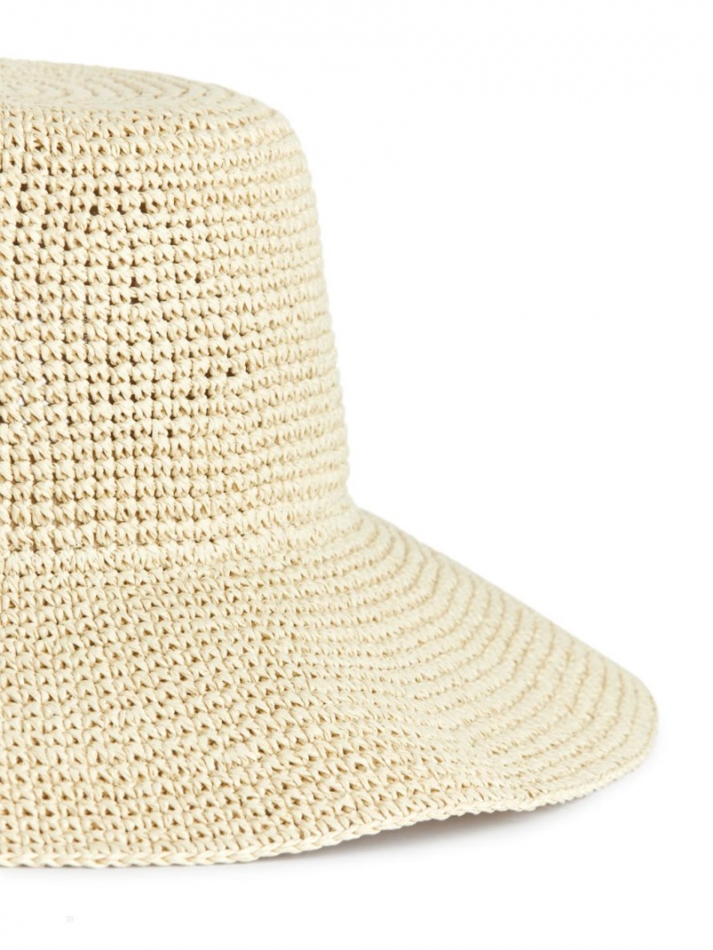 Kapelusz Arket Crochet Straw Hat Damskie Głęboka Beżowe | Polska DHBIC-2761