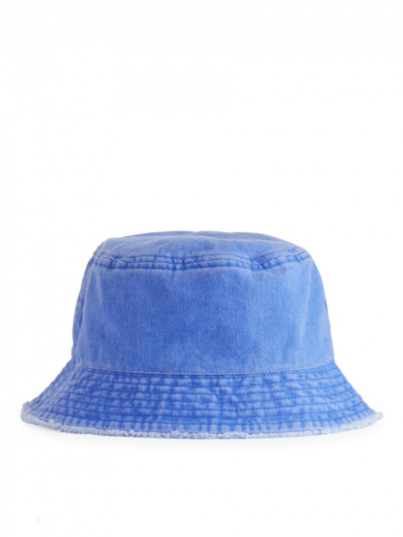 Kapelusz Arket Raw-Edge Bucket Hat Chłopięce Niebieskie | Polska IWDAJ-1268