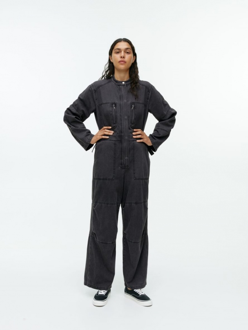 Kombinezony Długi Arket Denim Jumpsuit Damskie Szare | Polska HDXVP-0943