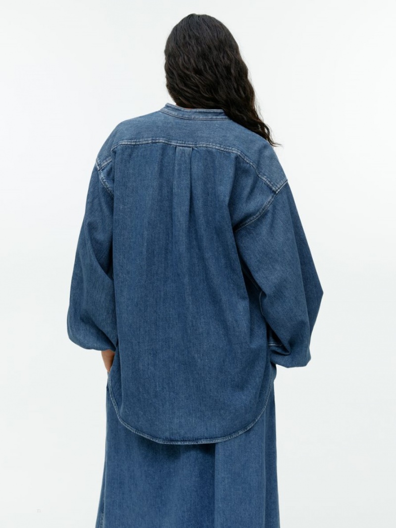 Koszule Arket Relaxed Denim Damskie Niebieskie | Polska EMQGR-5381