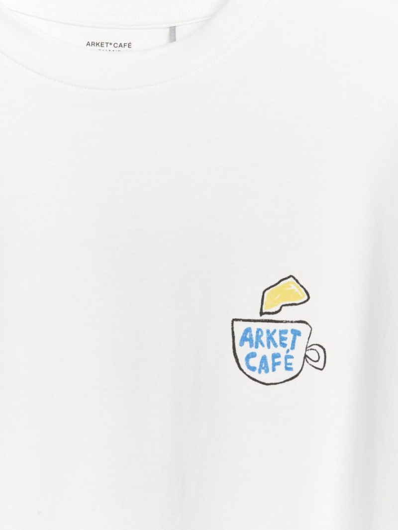 Koszulki Arket ARKET CAFÉ Long-Sleeved Męskie Białe | Polska FBHNJ-4829