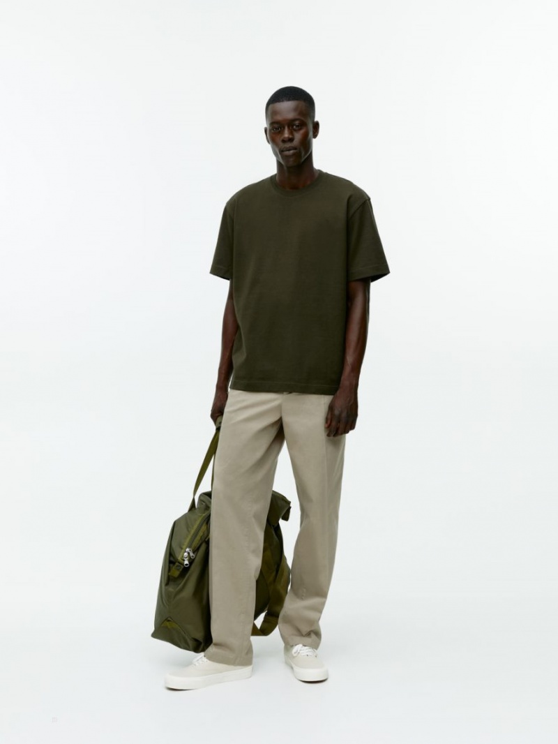 Koszulki Arket Oversized Heavyweight Męskie Ciemny Khaki Zielone | Polska VITKX-8410