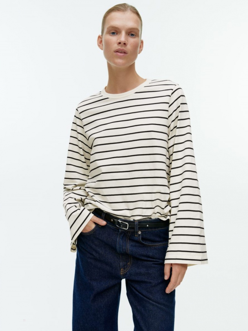 Koszulki Arket Oversized Long-Sleeve Damskie Białe | Polska VDPOC-7635