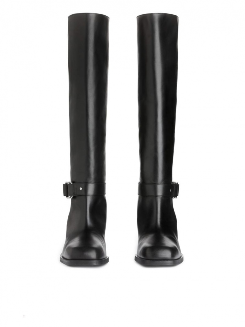 Kozaki Skórzane Arket Knee-High Damskie Czarne | Polska OSLUK-0589