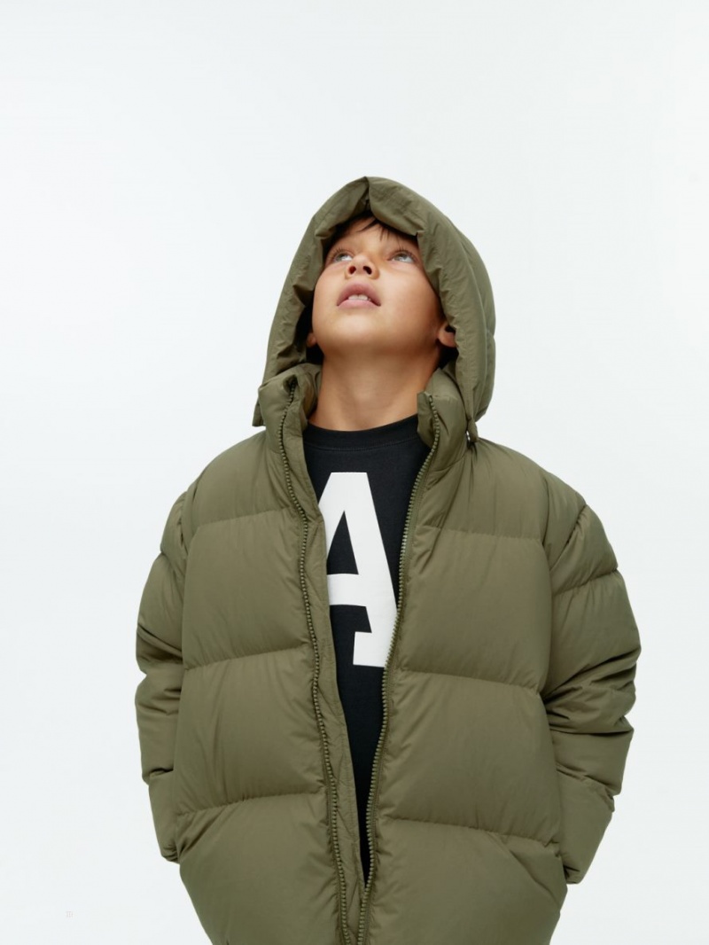 Kurtka Arket Down Puffer Dziewczynka Khaki Zielone | Polska GQMRH-5843