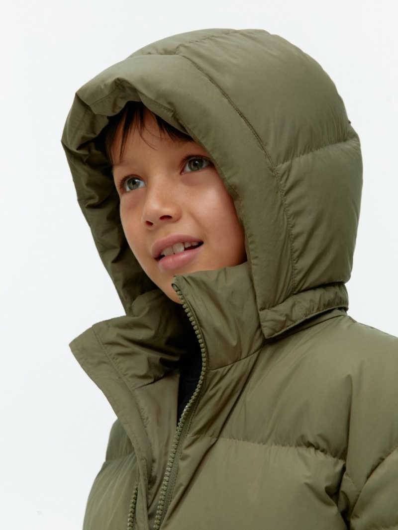 Kurtka Arket Down Puffer Dziewczynka Khaki Zielone | Polska GQMRH-5843