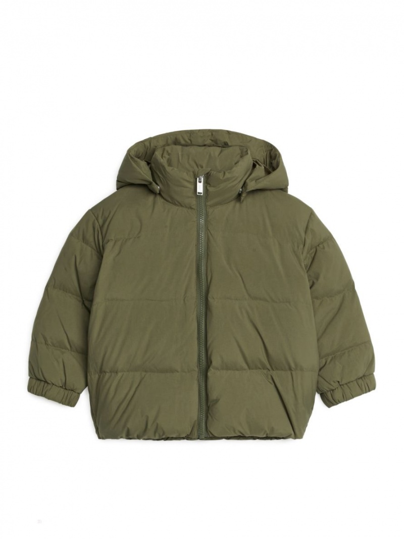 Kurtka Arket Down Puffer Dziewczynka Khaki Zielone | Polska GQMRH-5843