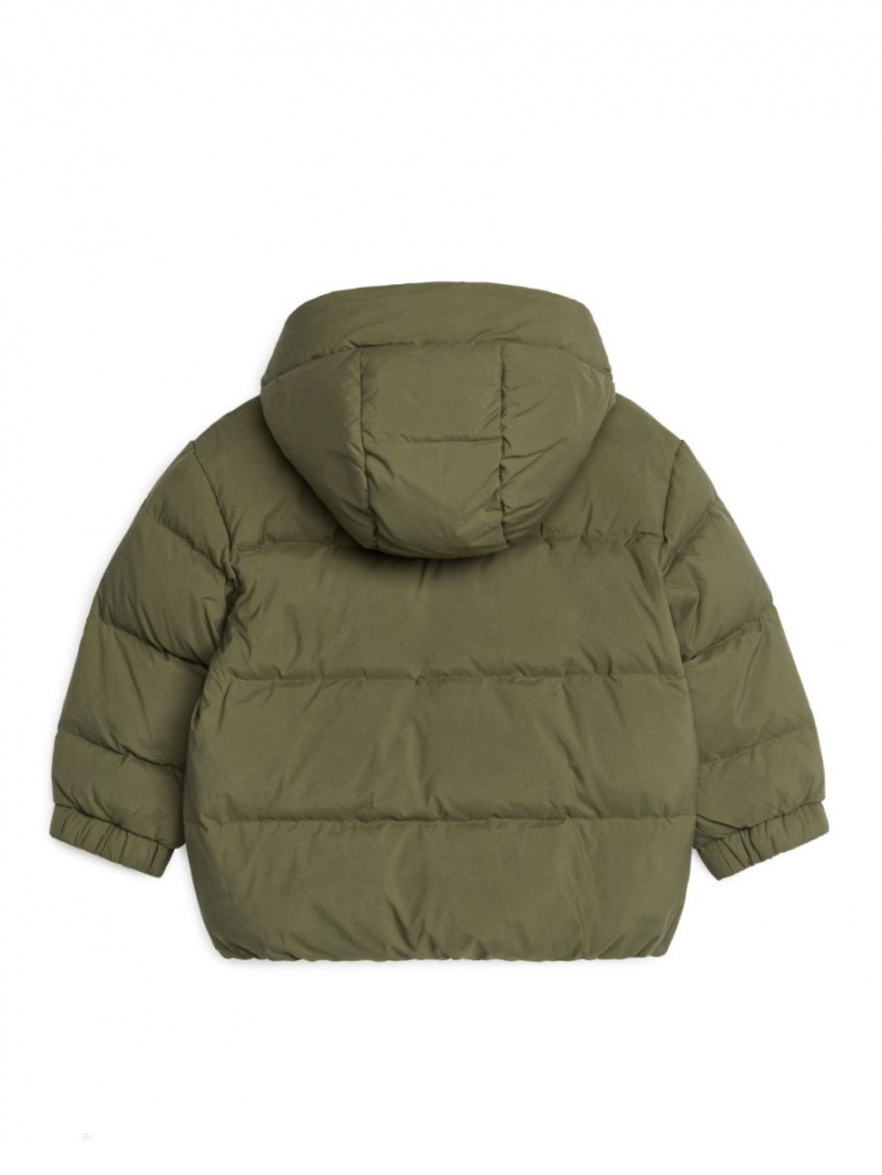 Kurtka Arket Down Puffer Dziewczynka Khaki Zielone | Polska GQMRH-5843