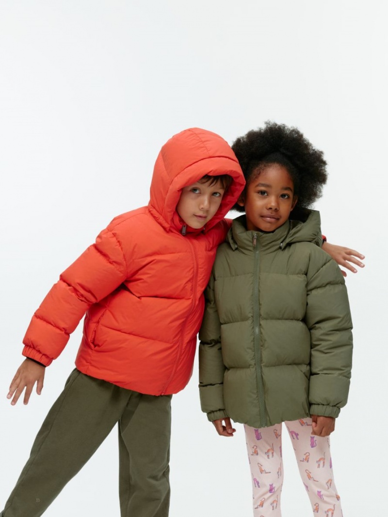 Kurtka Arket Down Puffer Dziewczynka Khaki Zielone | Polska GQMRH-5843