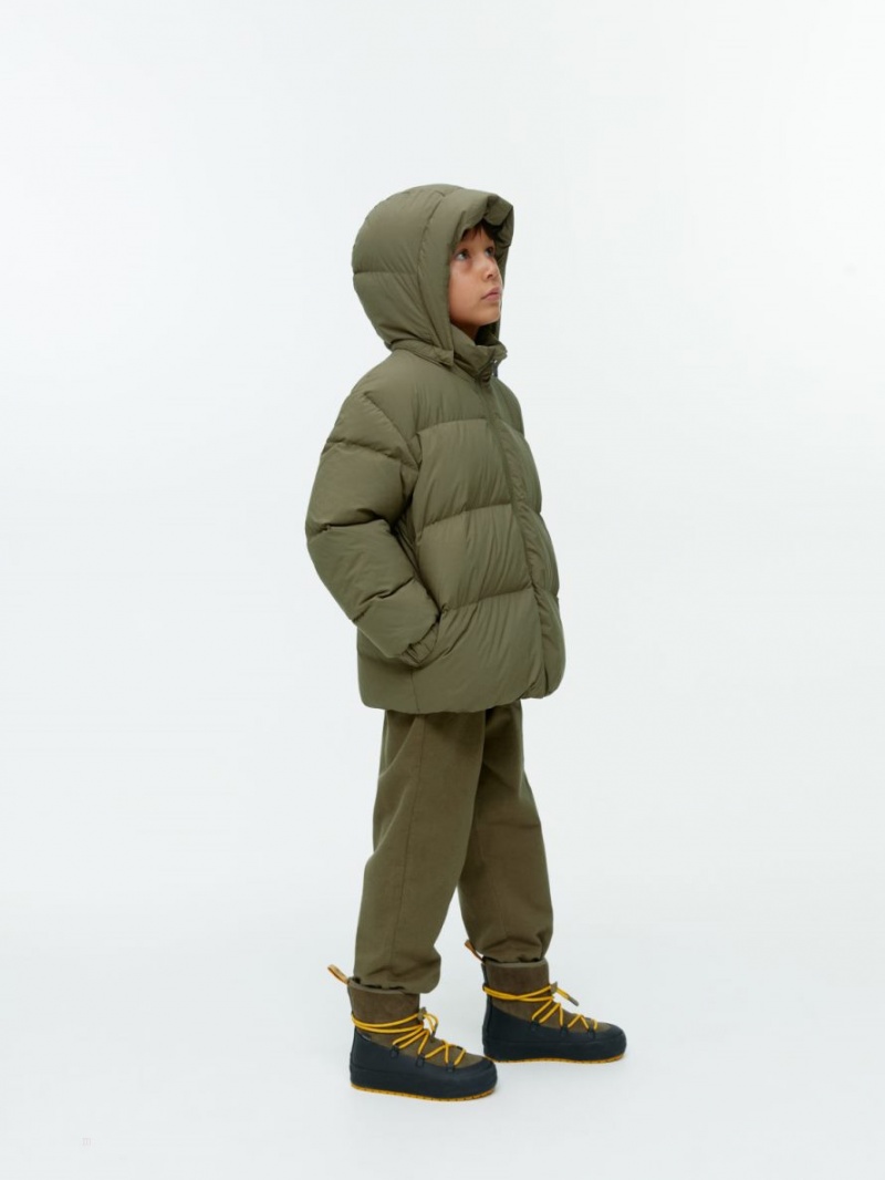 Kurtka Arket Down Puffer Dziewczynka Khaki Zielone | Polska GQMRH-5843