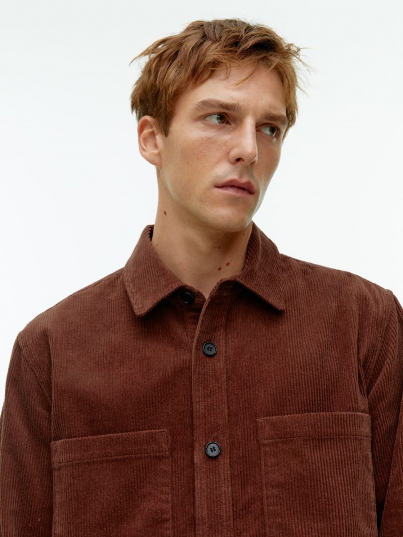 Overshirt Arket Corduroy Męskie Czerwone | Polska EQKZH-1952