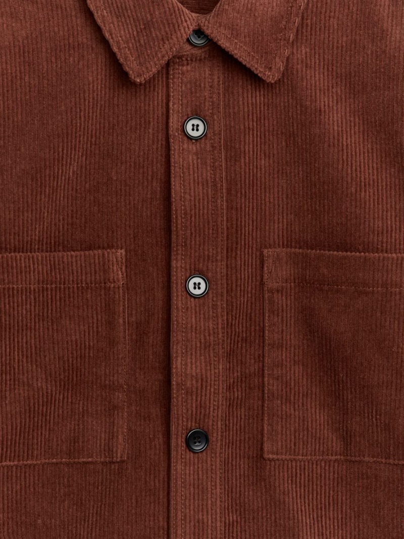 Overshirt Arket Corduroy Męskie Czerwone | Polska EQKZH-1952