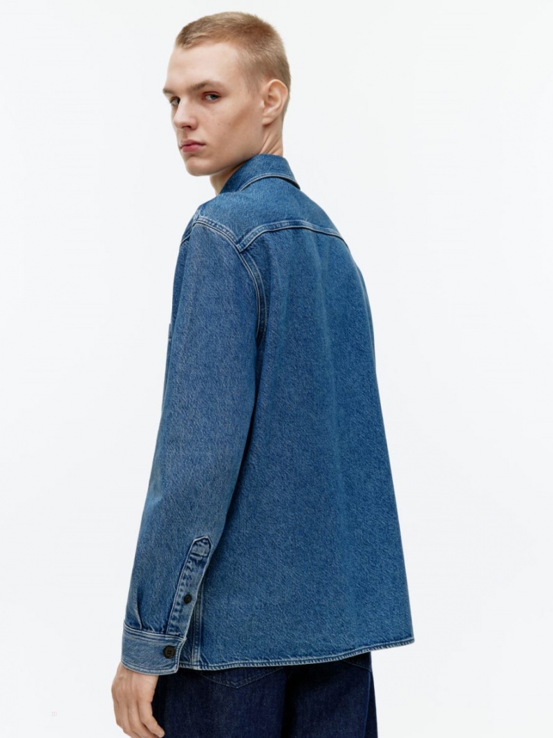 Overshirt Arket Denim Męskie Niebieskie | Polska BLWUJ-5360