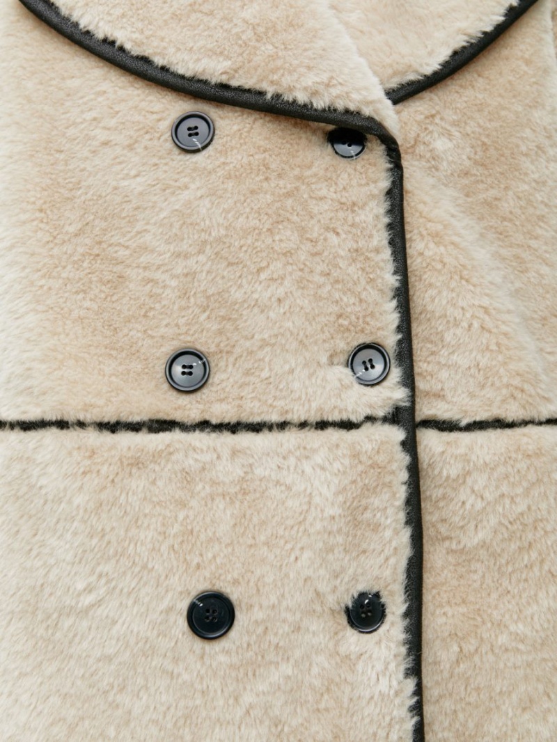 Płaszcz Arket Faux Fur Damskie Beżowe | Polska IDKSZ-5631