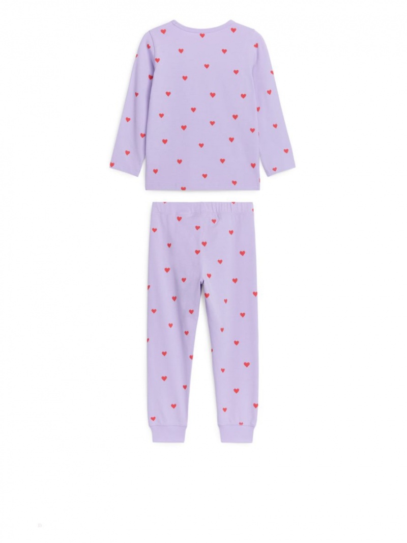 Piżama Arket Jersey Pyjama Set Dziewczynka Fioletowe | Polska IAMDF-7208