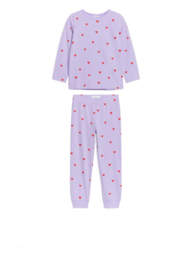 Piżama Arket Jersey Pyjama Set Dziewczynka Fioletowe | Polska IAMDF-7208