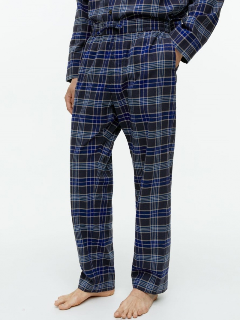 Portki Arket Flannel Pyjama Męskie Niebieskie | Polska WJGMD-6290