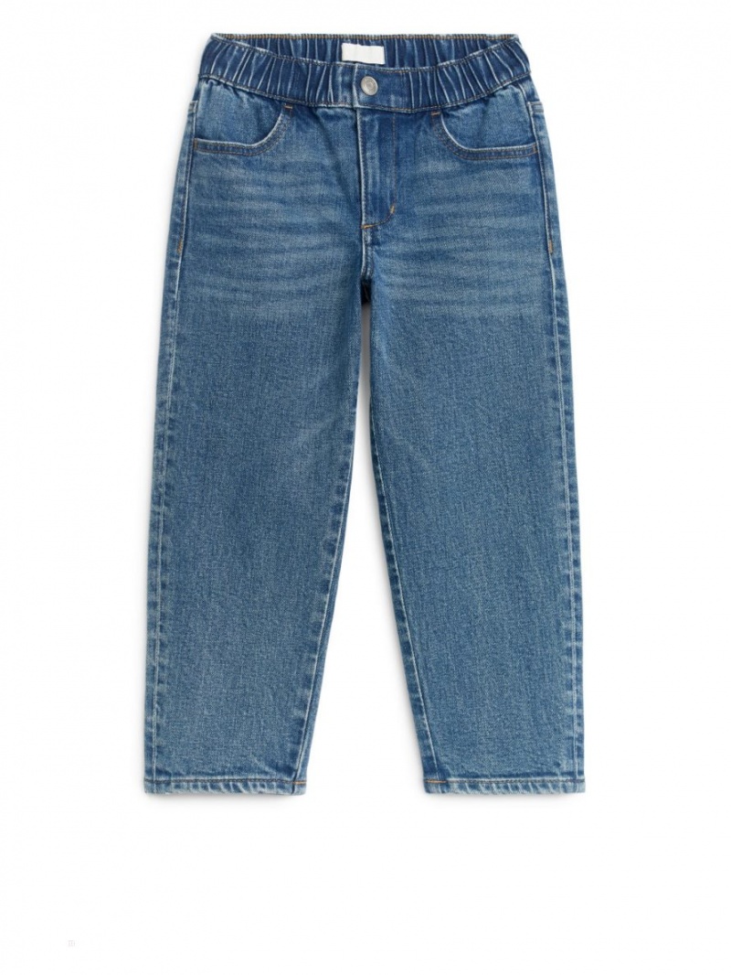 Portki Arket Pull-on Denim Dziewczynka Głęboka Niebieskie | Polska JQDWV-9012