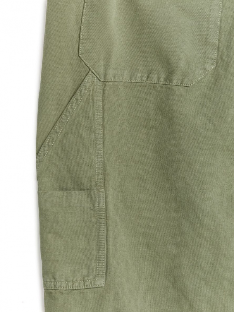 Spódnica Arket Long Cargo Damskie Khaki Zielone | Polska ZHWMD-8694