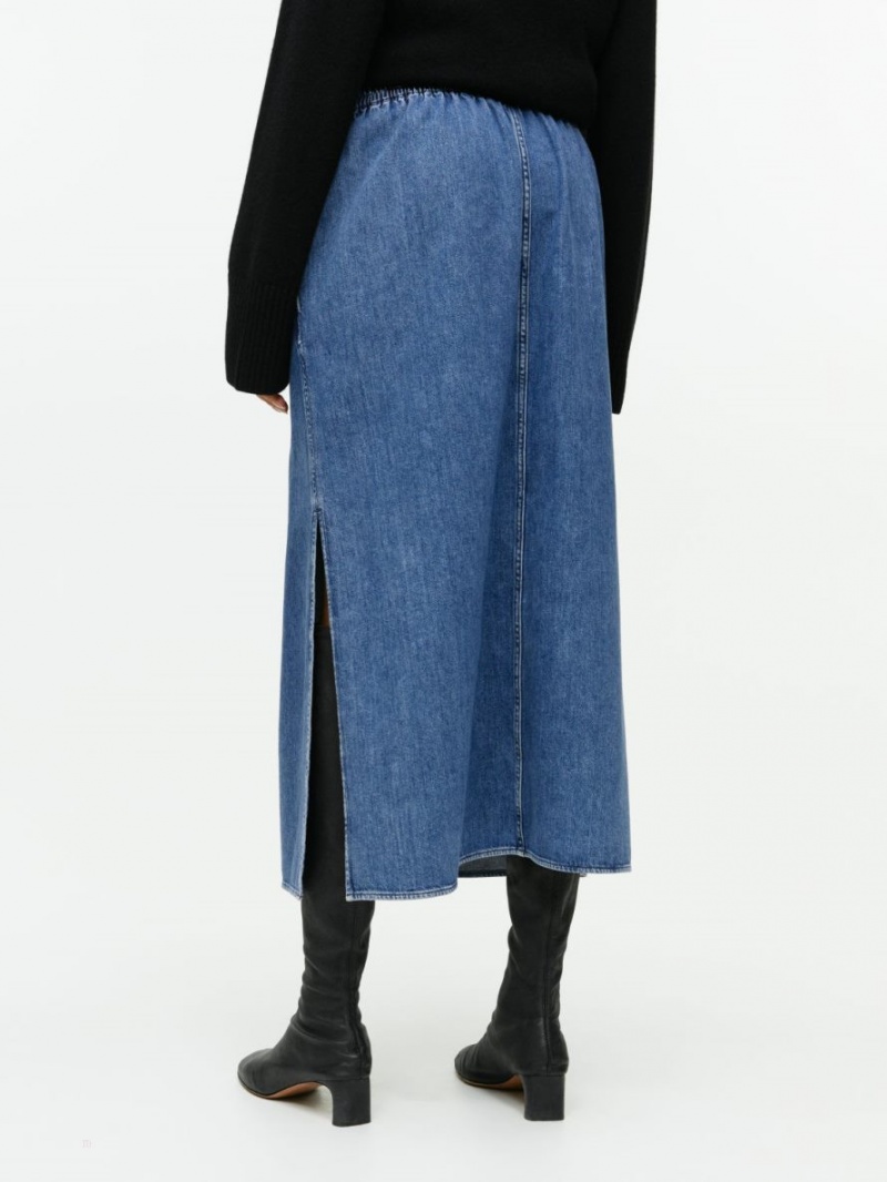 Spódnica Arket Maxi Denim Damskie Niebieskie | Polska MSJUA-0764