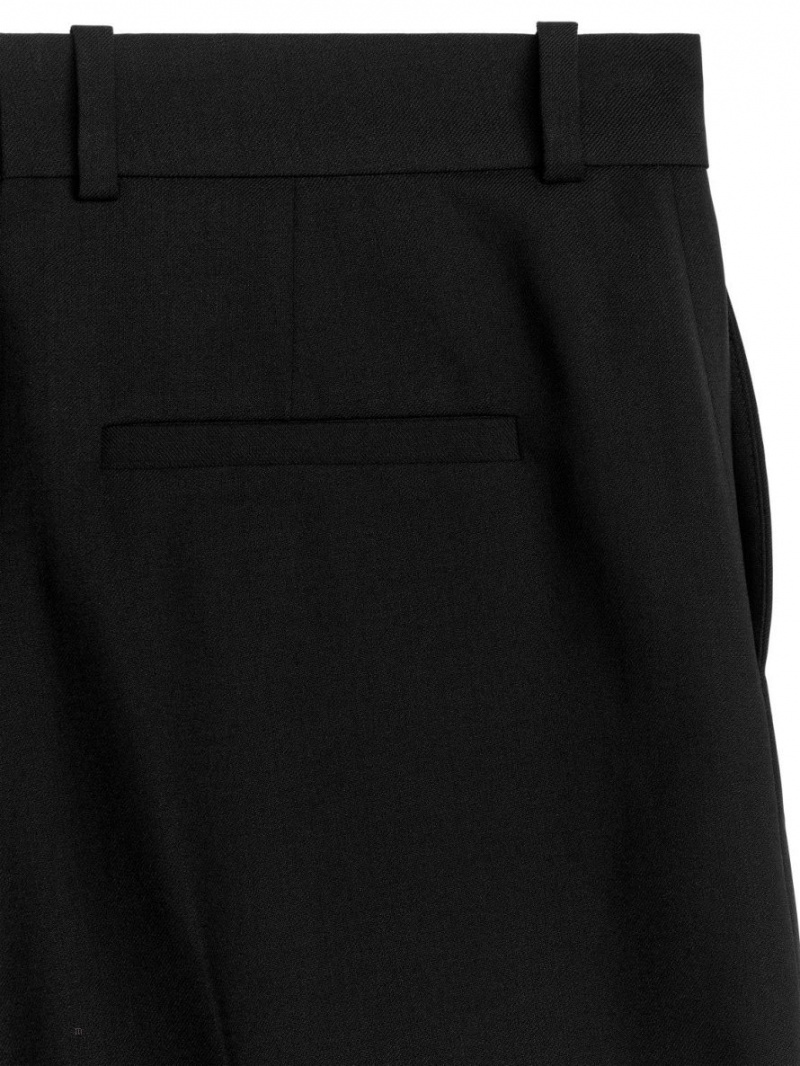 Spodenki Arket Wełna Blend Culottes Damskie Czarne | Polska QNHZP-1378