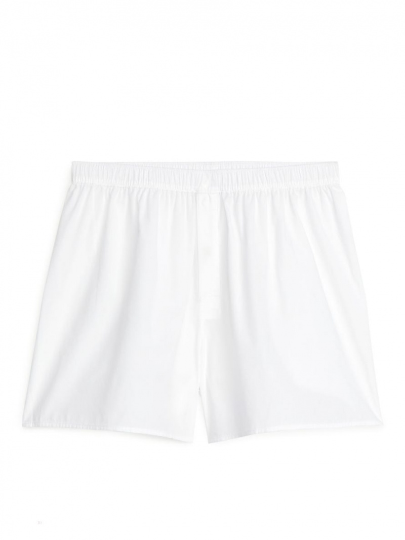 Spodenki Arket Woven Bawełniane Boxers, Set of 2 Męskie Niebieskie Białe | Polska VTCSD-9487