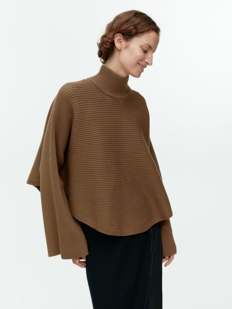 Sweter Arket Cropped Wełna Bawełniane Damskie Brązowe | Polska SNXOP-1409