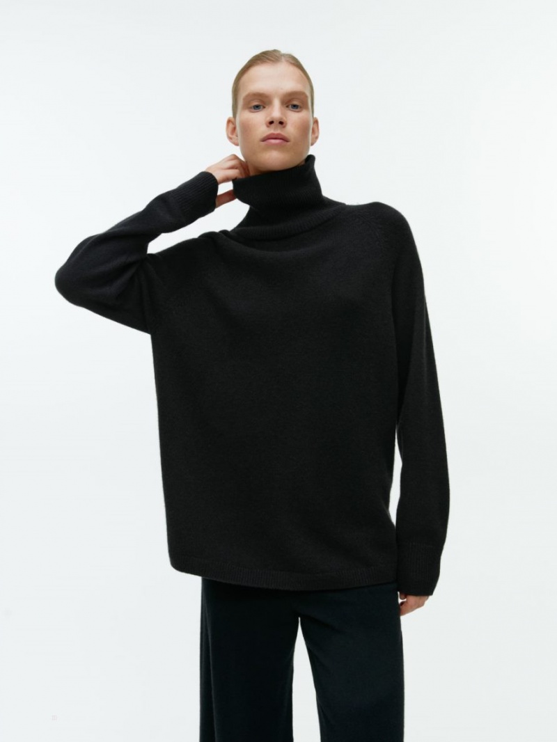 Sweter Arket Roll-Neck Cashmere Damskie Czarne | Polska MPWUI-7680