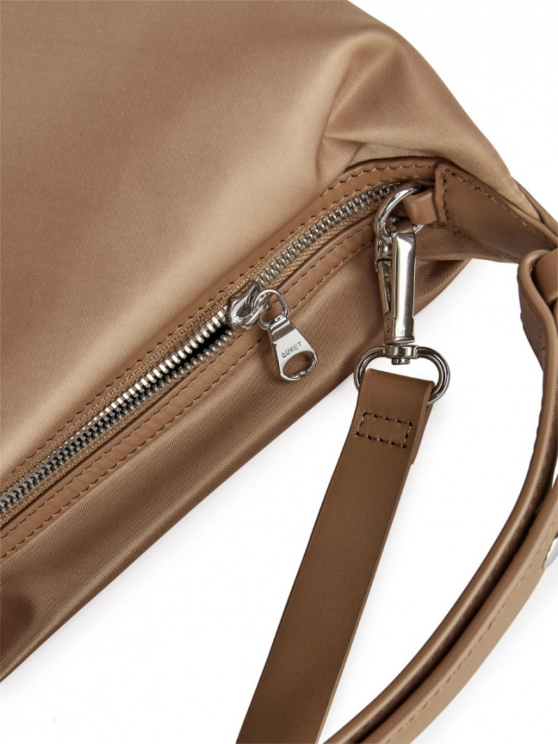 Torba Crossbody Arket Skórzane-Detailed Damskie Beżowe | Polska ZHKJP-0465