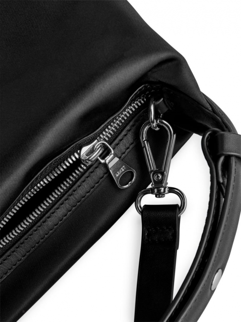 Torba Crossbody Arket Skórzane-Detailed Damskie Czarne | Polska GLXBV-3195