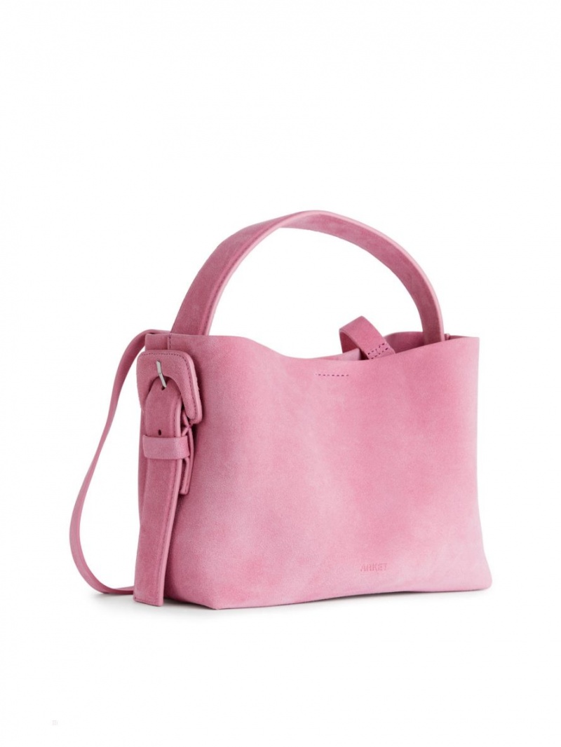 Torba Crossbody Arket Zamszowe Damskie Różowe | Polska FEISZ-6987