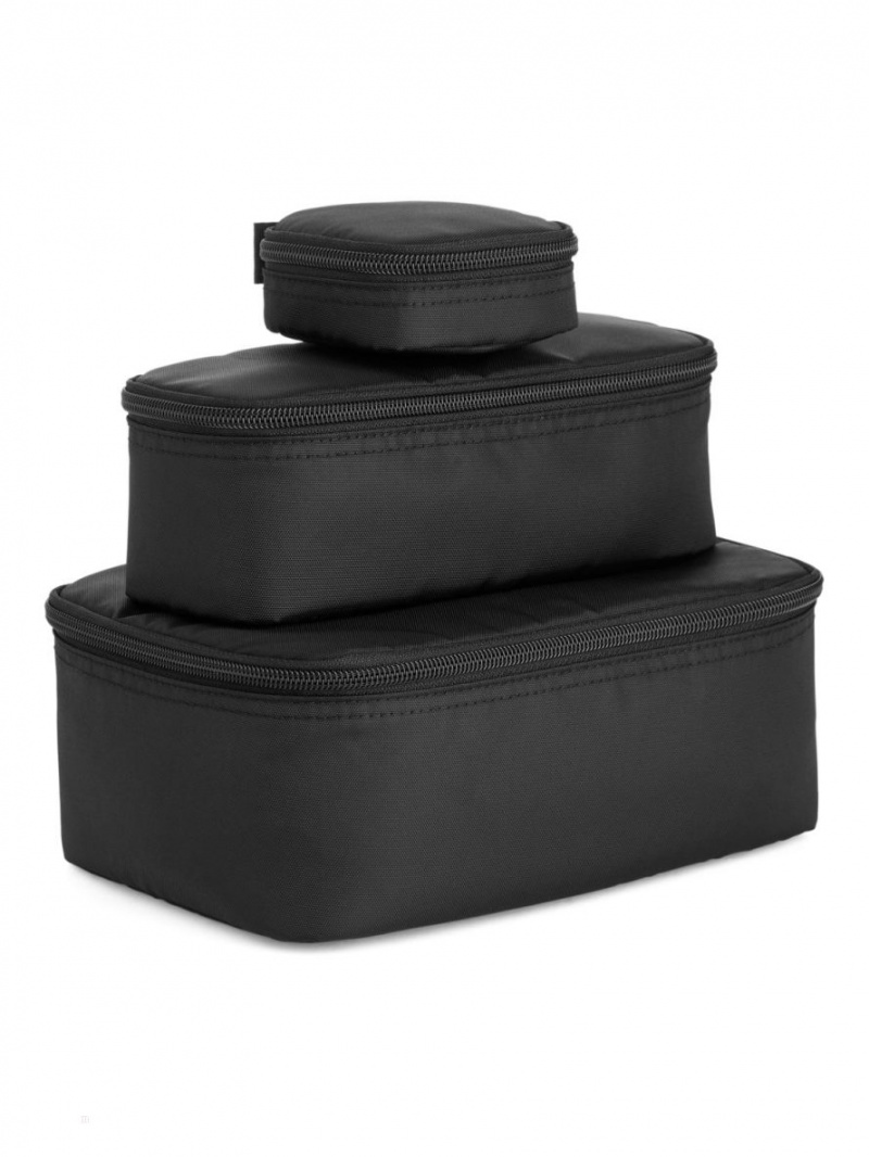 Torby Podróżne Arket Travel Case Set of 3 Męskie Czarne | Polska DEWSQ-7512