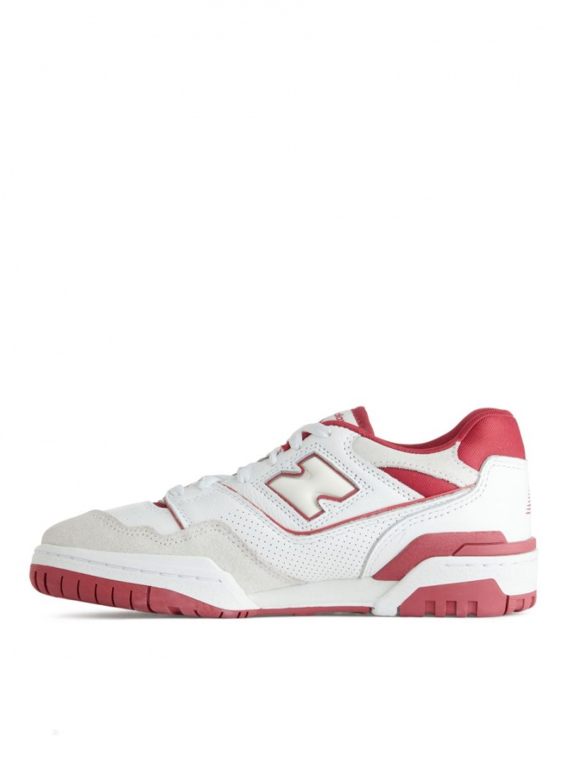 Trampki Arket New Balance 550 Damskie Białe Czerwone | Polska NSLPF-1634