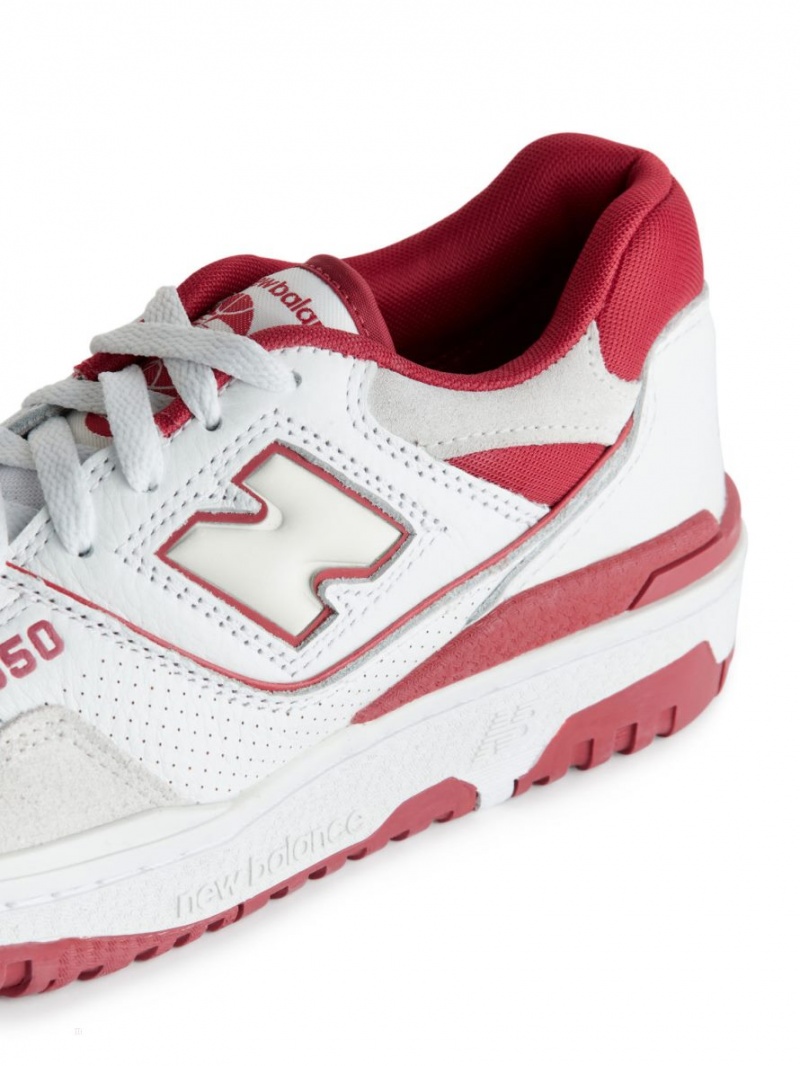 Trampki Arket New Balance 550 Damskie Białe Czerwone | Polska NSLPF-1634